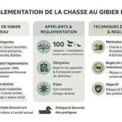 Réglementation de la chasse au gibier d'eau : espèces, appelants, techniques. La chasse au canard de nuit est soumise à des règles strictes.