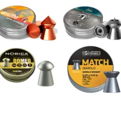 Divers plombs pour carabine à plomb de différents calibres et marques : Gamo, H&N, Norica, JSB.