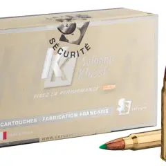 Boîte de cartouches .30 R Blaser, calibre 30r blaser balistique, avec deux munitions sur le côté. Fabrication française.