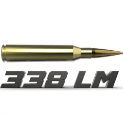 Une cartouche 338 Lapua Magnum, idéale pour la chasse au gros gibier, avec son calibre imposant.