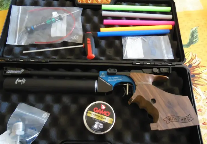 Pistolet Walther AP20 Pro, prêt pour des tirs de compétition. Avis sur ce modèle. Accessoires inclus.