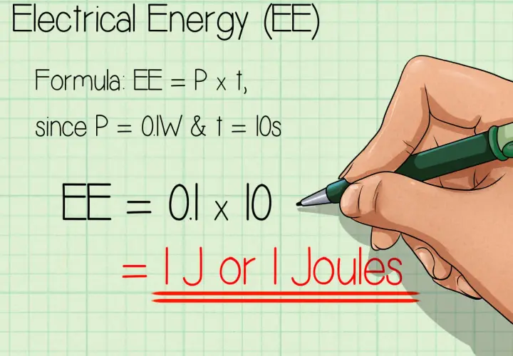 Calculer les joules d'une arme : la formule EE = P x t, avec P=0.1W et t=10s, donne 1 Joule.