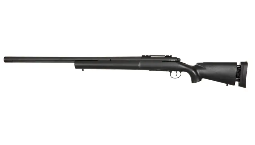 Fusil de précision noir, modèle M24 arme, prêt pour le tir.