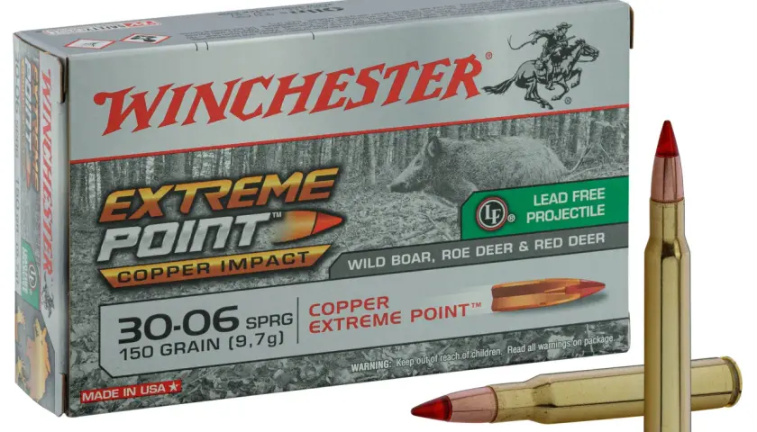 Avis balle 30 06 Winchester Extreme Point 150 grains. Idéale pour sanglier, chevreuil et cerf. Projectile sans plomb.