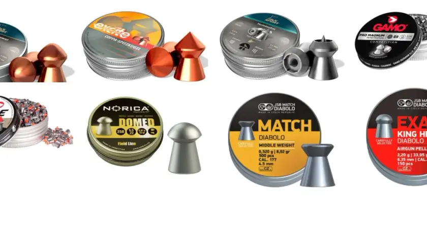 Divers plombs pour carabine à plomb de différents calibres et marques : Gamo, H&N, Norica, JSB.