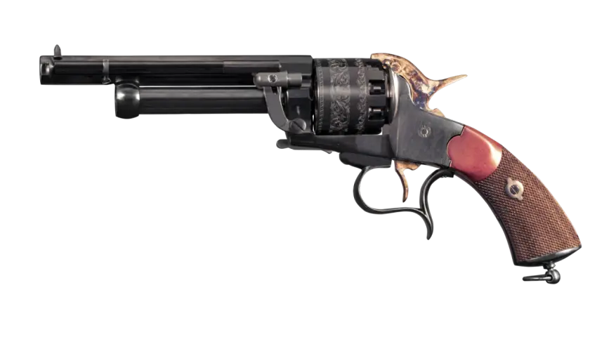 Pistolet à poudre noire orné, un objet d'art dont la législation est complexe.