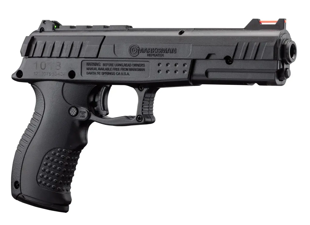 Pistolet à air comprimé Marksman 1018, le plus puissant de sa catégorie, avec viseur vert et rouge.