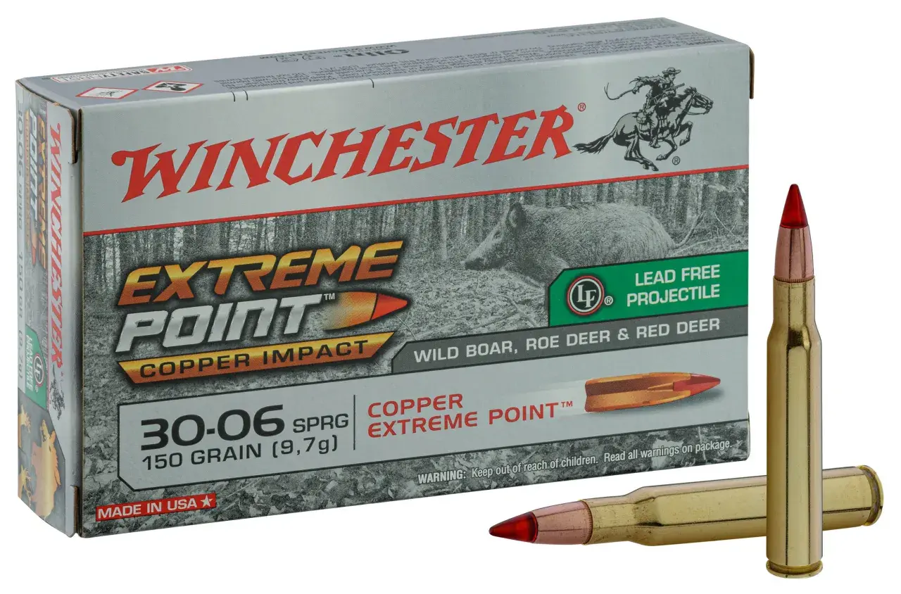 Avis balle 30 06 Winchester Extreme Point 150 grains. Idéale pour sanglier, chevreuil et cerf. Projectile sans plomb.