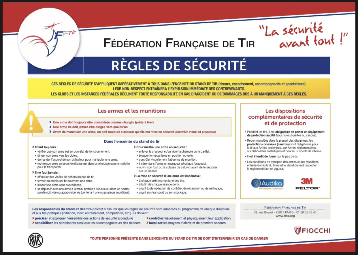 R&egrave;gles de s&eacute;curit&eacute; pour la l&eacute;gislation tir sur terrain priv&eacute;. La s&eacute;curit&eacute; avant tout !