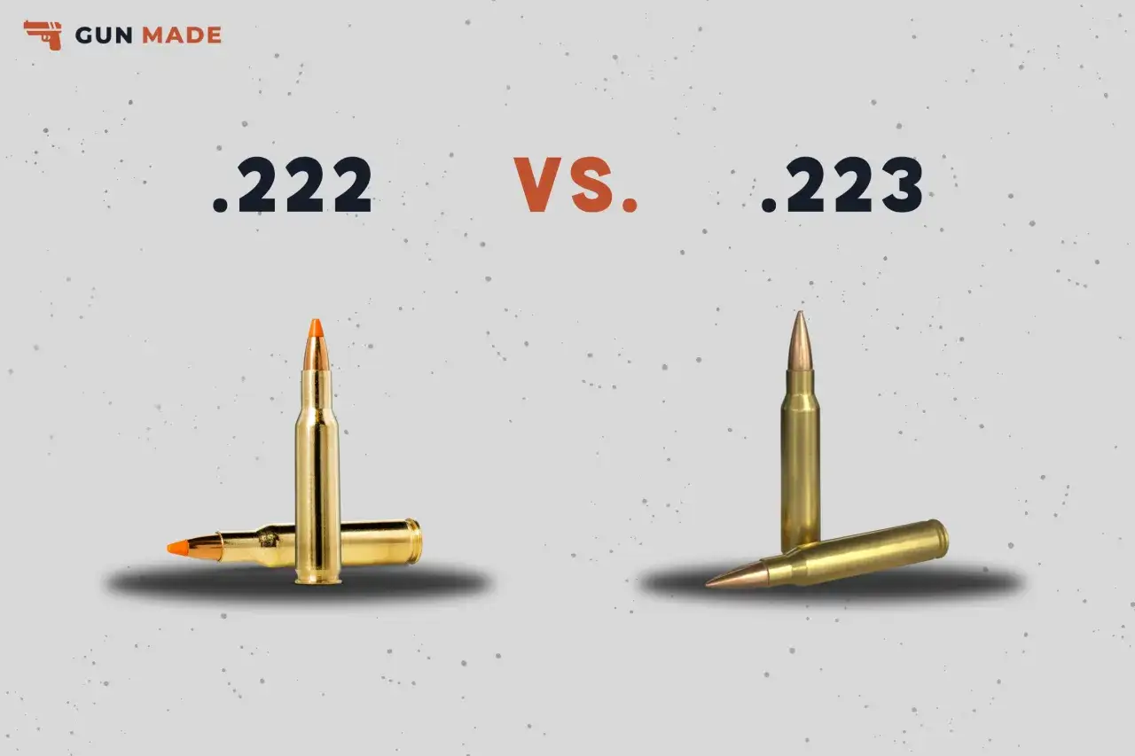 Comparaison visuelle des munitions .222 Remington et .223, montrant leurs différences subtiles.